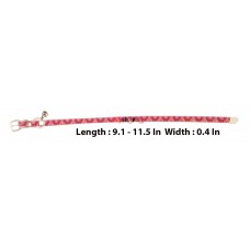 Red And Pink Pet Collar With Bell